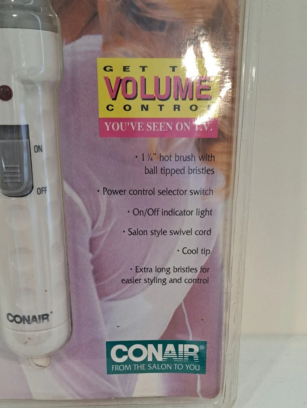 Vtg. 1994 Original Packaging Conair Big Curls Hot Brush Voluminous Curls & Waves